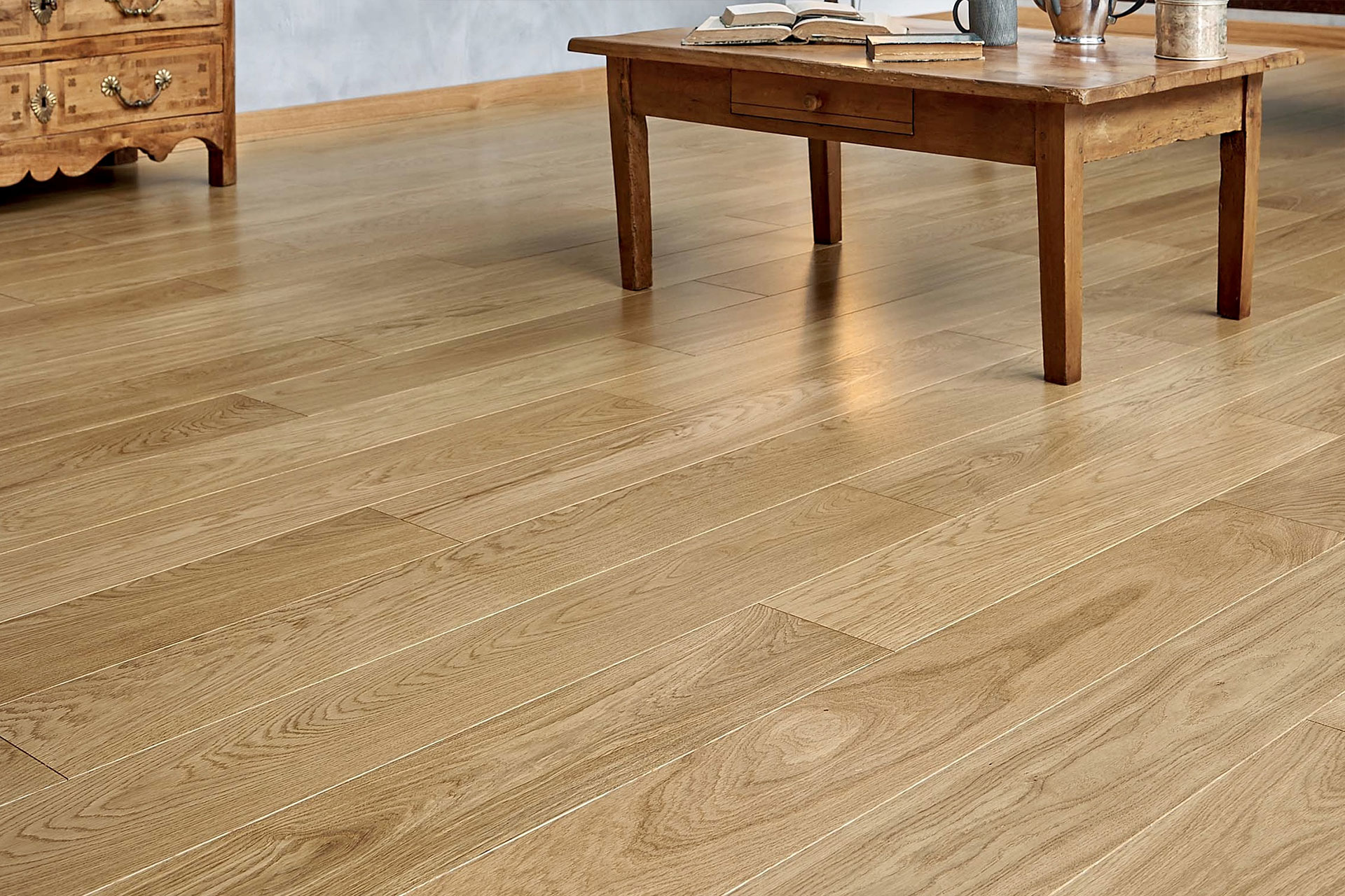 Parquet Chêne Massif 22x100mm Vernis Naturel Satin
