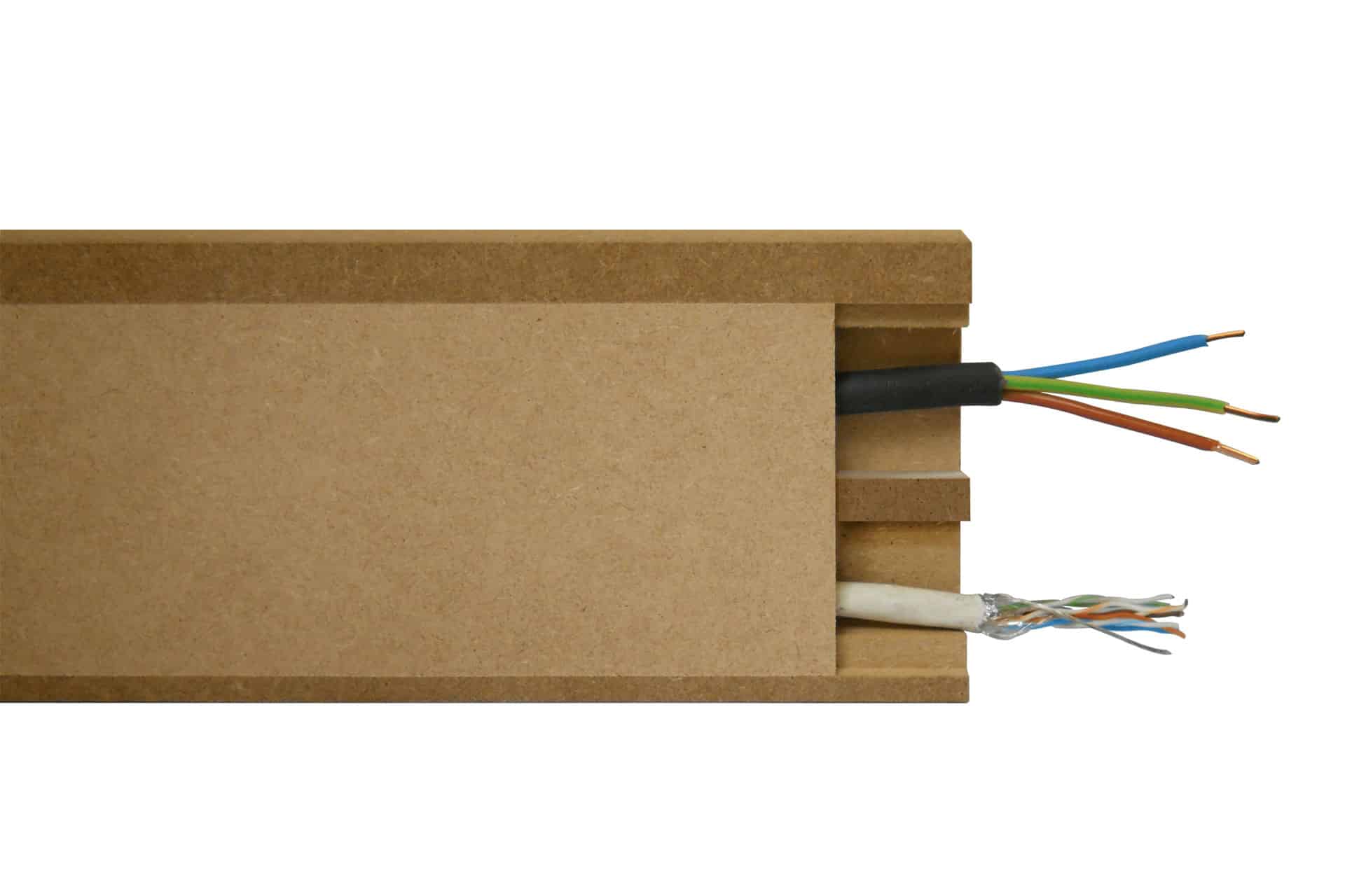 Plinthe Électrique MDF Passe Câble Couvercle Amovible